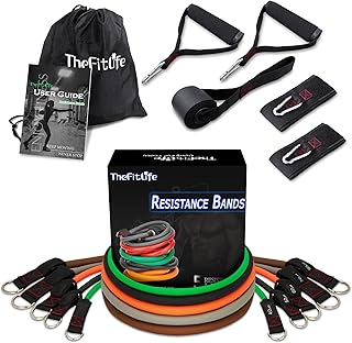 TheFitLife tube band set with handles, door anchor, ankle straps, and bag