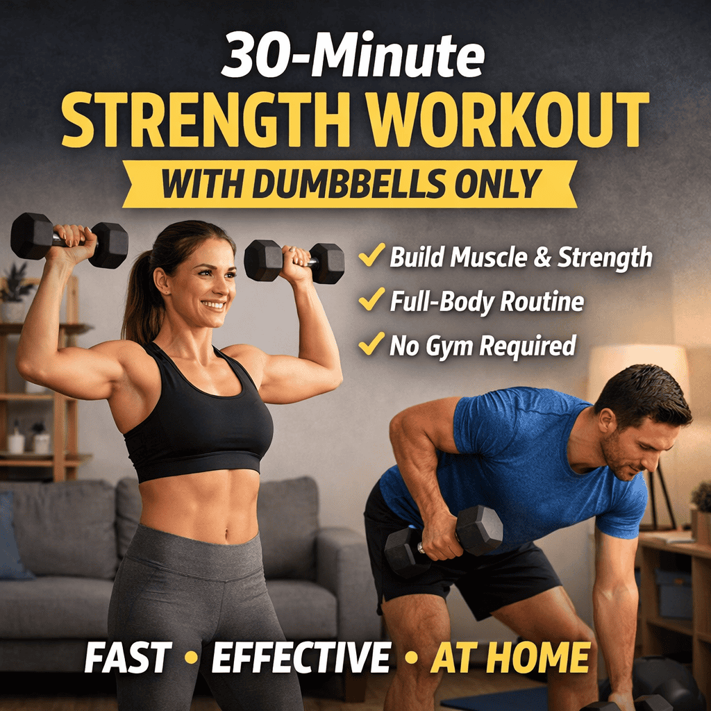 30-Minute Strength Workout With Dumbbells Only
